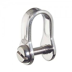 Flat shackle with screw - stainless steel, 18x11mm
